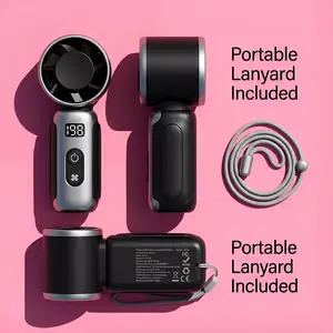Portable Handheld Fan, Mini USB Rechargeable Fan with LEDDisplay, 3 Speed Personal Cooling Fan with Lanyard, SmallPocket Fan for Travel, Outdoor, Camping, Beach, SummerGift