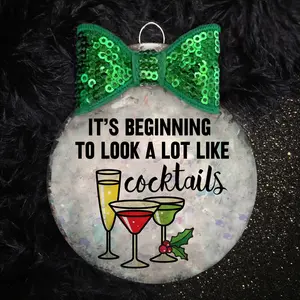 It's Beginning To Look Like Cocktails Funny Ornament, Handmade Christmas Gift, Holiday Drinks. Adult Stocking Stuffers by Festive Flirts