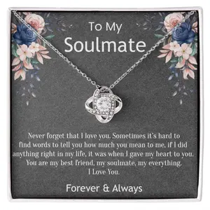 To My Soulmate Gift, Love Knot Necklace, Birthday Gift For Girlfriend, Gift For Soulmate, Soulmate Necklace, Future Soulmate, My Person Gift
