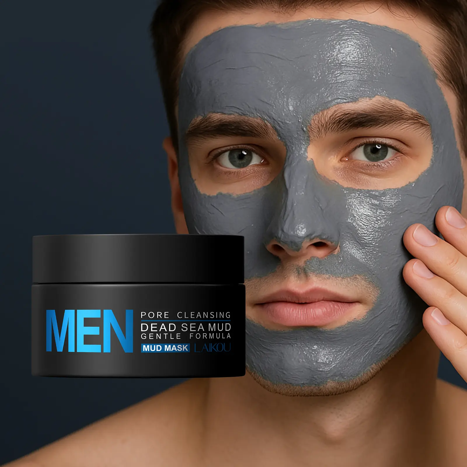 Men's Dead Sea Mud Facial Mask 100g, Deep Pore Cleansing, Absorbs Blackheads, Soothes Shaving Discomfort, Refreshes Skin, Oil Control, Blackhead Removal Mask
