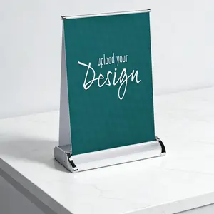Professional Mini Retractable Desk Banner Stand - Portable Desktop Roll Up Display for QR Codes, Menus & Small Business Signage