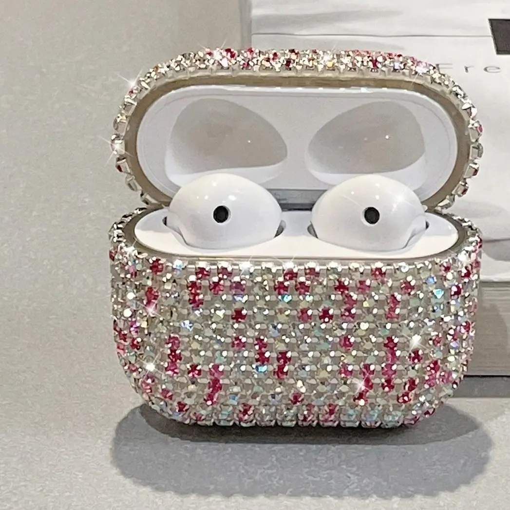 Bling Glitter Diamond Rhinestone Protection Case for In-Ear Audio Headphones Compatible with 1/2/3/Pro/4 (2025) Models, Women’s Accessory, Mother’s Day Gift