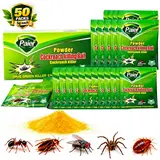 50-Packet High-Efficiency Cockroach Bait Powder - Fast-Acting Indoor Cockroach Exterminator, Kills + Lures Back, Inhibits Egg Hatch, Enables Nest-to-Nest Spread, Ideal for Kitchens & Rooms, Windows