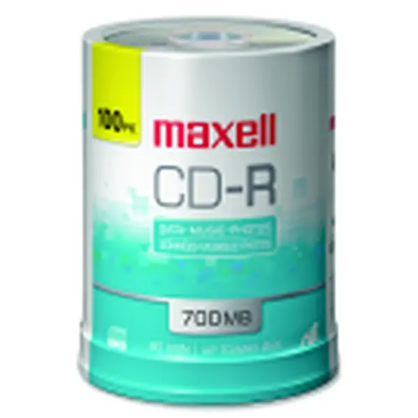 Maxell 1094373 Surface Recordable CD, 700mb Capacity, 100-Pack Data Storage Disc for Computers & Office Equipment