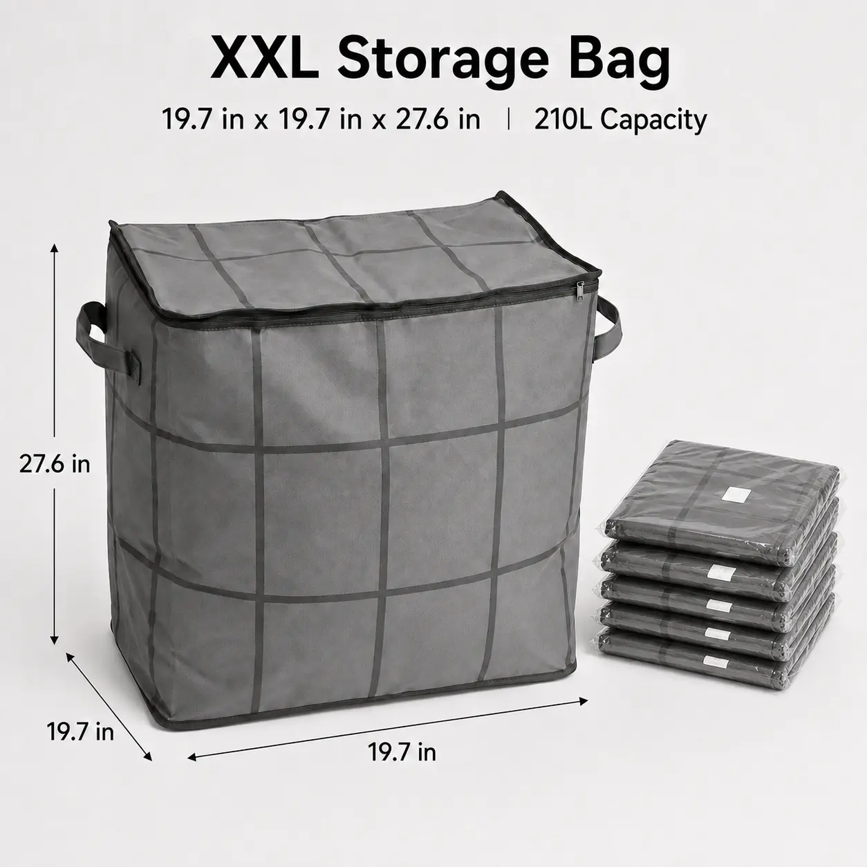 Extra Large Moving Storage Bag – Heavy Duty Zippered Organizer for Quilts, Comforters & Sweaters – Spacious Fabric Tote for Moving Day & Home Relocation – Reinforced Handles & Closet Organization – Durable & Foldable Design