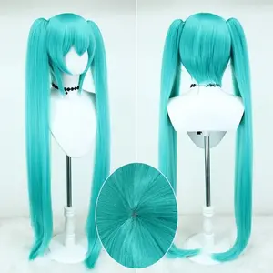 Hatsune Miku Anime Cosplay Wig, 110cm Double Ponytail Synthetic Fiber Wig, Halloween, Christmas