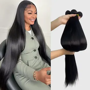 【JOPEAR】16A Bone Straight Human Hair Bundles 32 34 36 Inch Raw Hair Bundles Human Hair 3/4/5 Bundles Brazilian Virgin Hair Natural Color #Summer