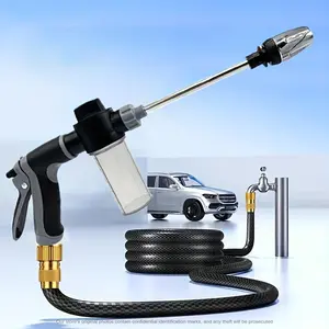Portable High - Pressure Car Wash Spray Gun with Adjustable Nozzle & Quick Connect Adapter,Multi-Function Garden Sprinkler with Adjustable Thickening Magic Wand, for Car and Pet Cleaning, Plastic Material, Hand Wash Only