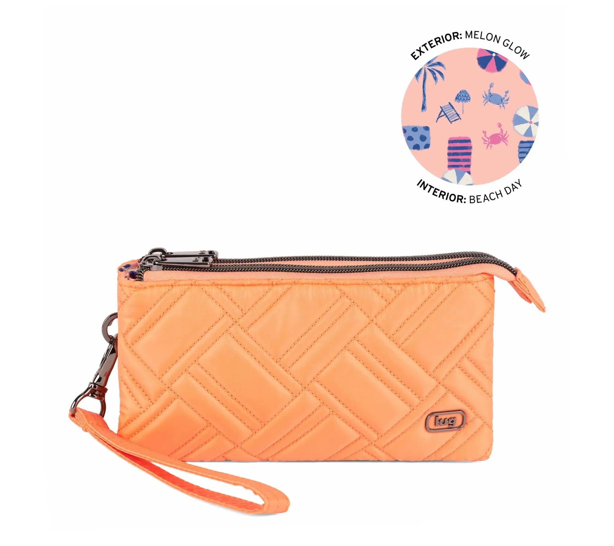 Lug Quilted Top Zip Pouch with Wristlet Strap-Frolic Lug Quilted Top Zip Pouch with Wristlet Strap-Frolic