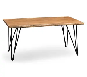 Alaterre Furniture Hairpin Natural Live Edge Wood Coffee Table