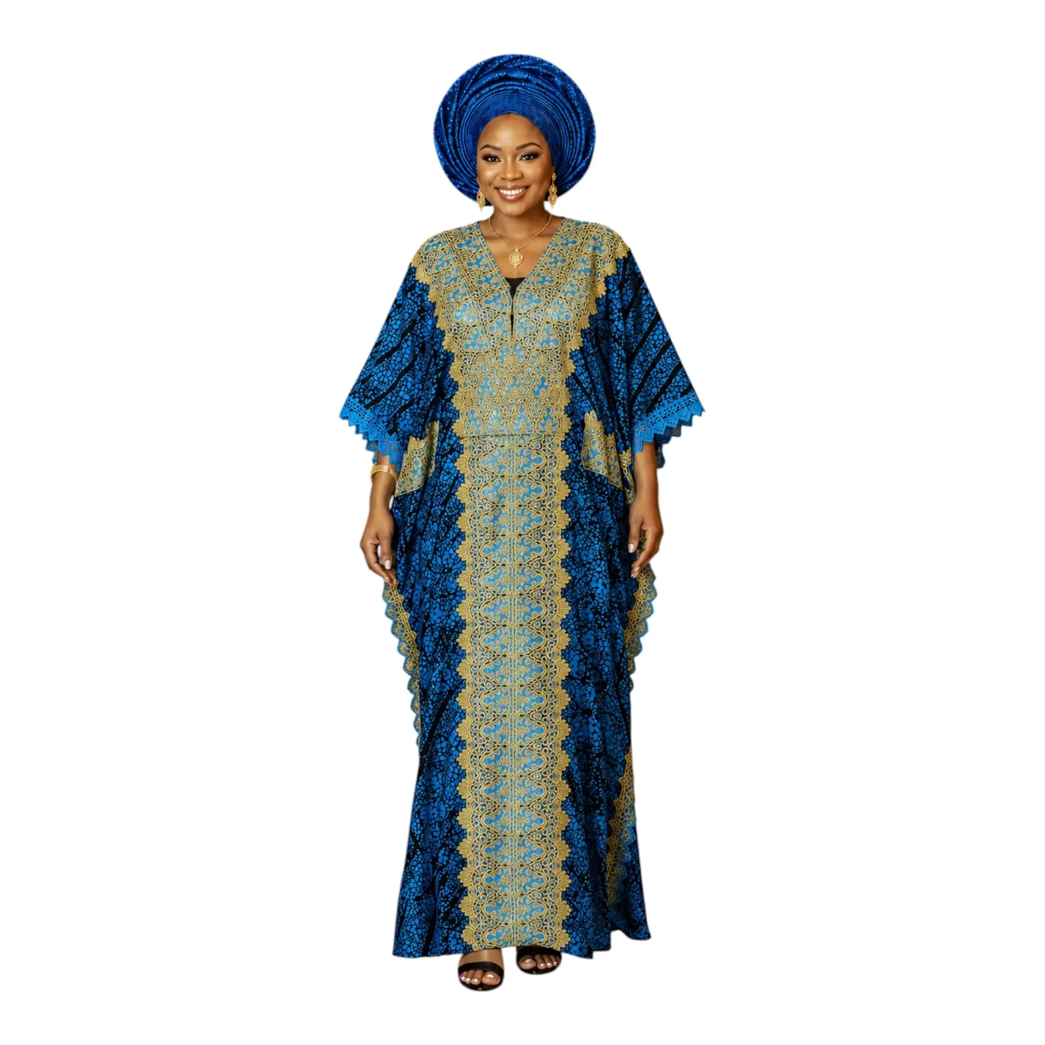 CRZ Ankara and Lace Designed Bubu Gown