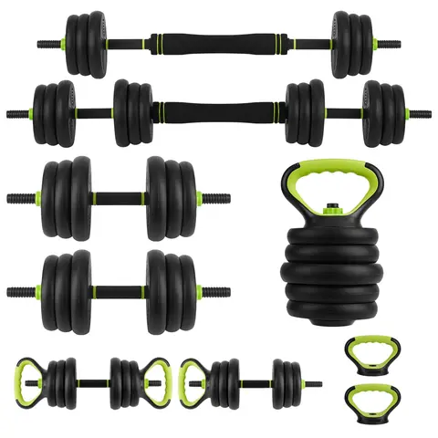 Garvee 4-in-1 Adjustable Weight Set for Home Gym – Converts to Dumbbells, Barbell, Kettlebell & Push-Up Handles – Multi-Function Strength Training Equipment for Men & Women – 44lbs, Space-Saving, Robust Design