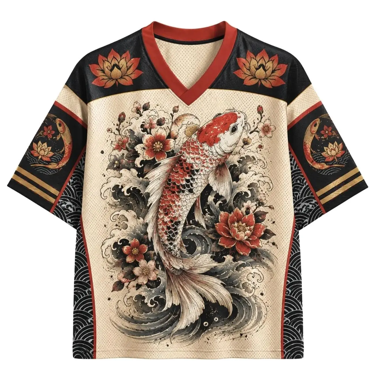 CRIMSON KOI ASCENT™ | Japanese Koi Art Vintage Baseball Jersey