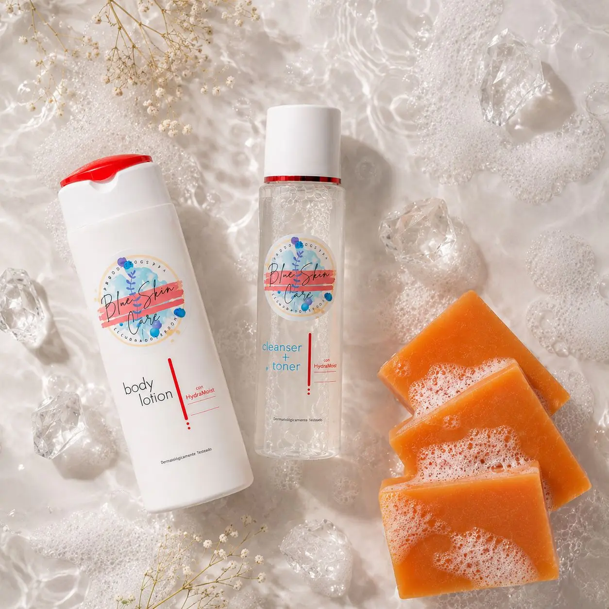 Blue KIT LIVE ONLY Blue Skin Care Kit - 3 Soaps 45g Each, Complete Skincare Routine
