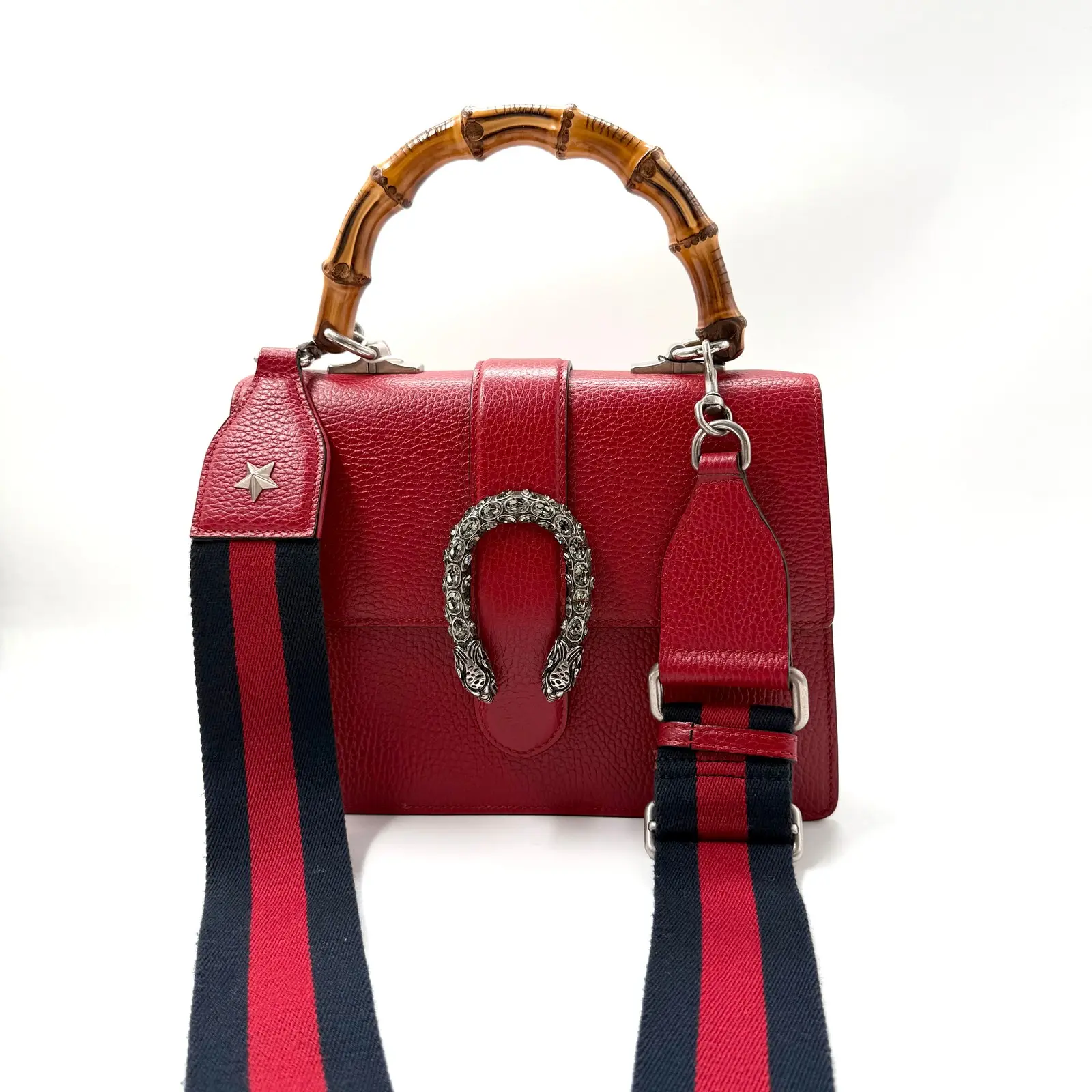 Pre-owned GUCCI AS Shown tote bags hz 5561 Dionysus pebbled leather bamboo handbag 26.06.23