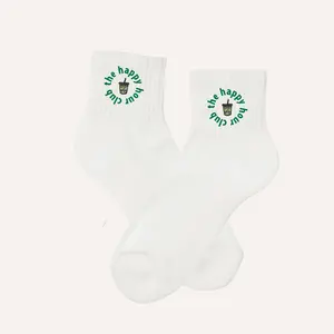 Matcha Latte Embroidered Socks – The Happy Hour Club | Crew, Calf, or Non-Slip for Pilates, Barre, Athleisure