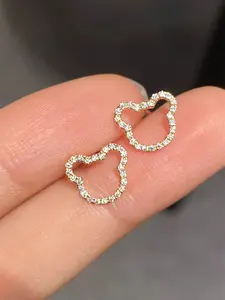 1 Pair Cute Cubic Zirconia Stud Earrings For Women For Wedding Engagement Anniversary Party Jewelry Valentine's Day Gift