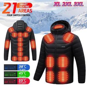 Men's Heated Long Sleeve Casual Jacket - USB-Powered Menswear Clothes, Adjustable Size, Warm Outdoor Outerwear for Men