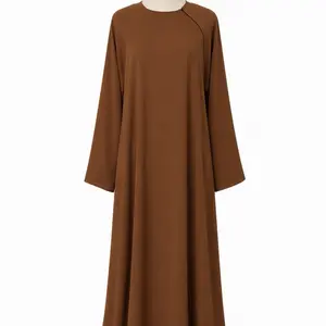 Brown Modest Abaya – Flowing A-Line Design