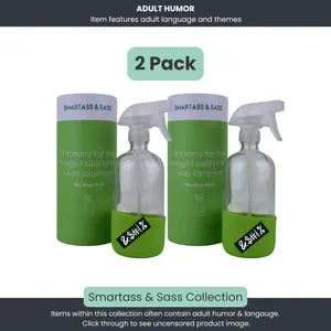 B*tch Be Gone – Funny Refillable Glass Spray Bottle (16 oz) - Set of Two