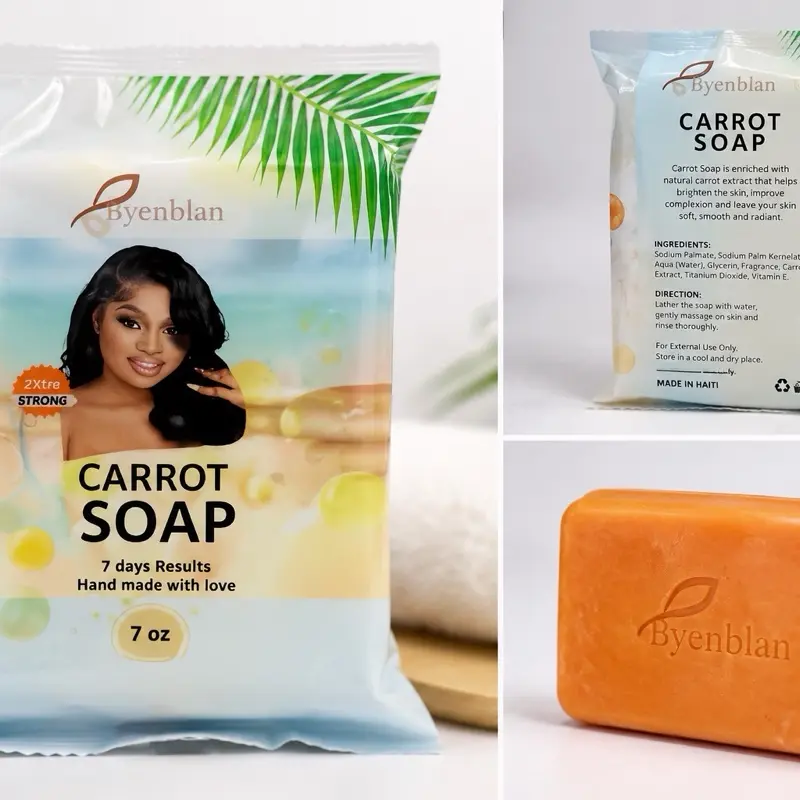 Byenblan Carrot Jam Cleanser Soap Cream - Body Care, Moisturizing, Hydrating, Scented Djòl Sirèt 7oz Buy One Fast-Absorbing Firming korean