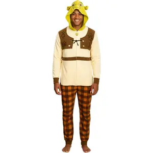 Officially Licensed Shrek Adult Unisex Halloween Cosplay Costume Fleece Jumpsuit