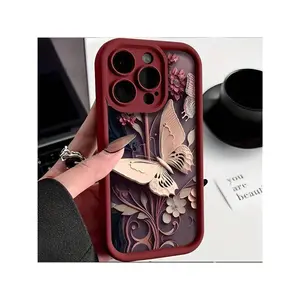 Butterfly Pattern Phone Case, Decorative Phone Protector Cover, Phone Accessories Compatible With IPhone 11 12 13 14 15 16 Pro Max