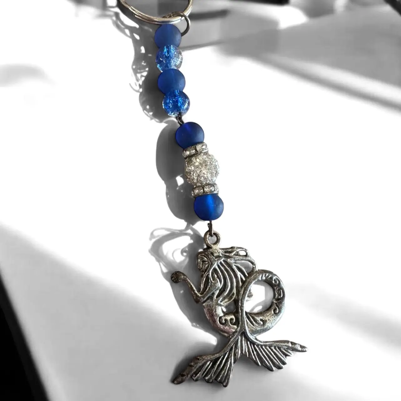 Evanne’s Originals Blue Glass Mermaid Keychain - Perfect Accessory for Your Keys