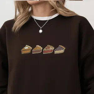 Thanksgiving Pie Embroidered Sweatshirt, Cozy Fall Pumpkin Pie Embroidered Sweatshirt, Holiday Baking Sweatshirt, Thanksgiving Pie Embroidered Sweatshirt