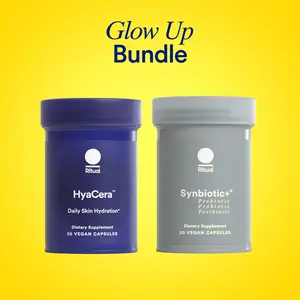Ritual's Glow Up Bundle | Synbiotic+ Probiotic, Prebiotic, Postbiotic, 3-in-1 Supplement for Gut Health and Digestive Support + HyaCera Skin Hyaluronic Acid Supplement for Wrinkle Support
