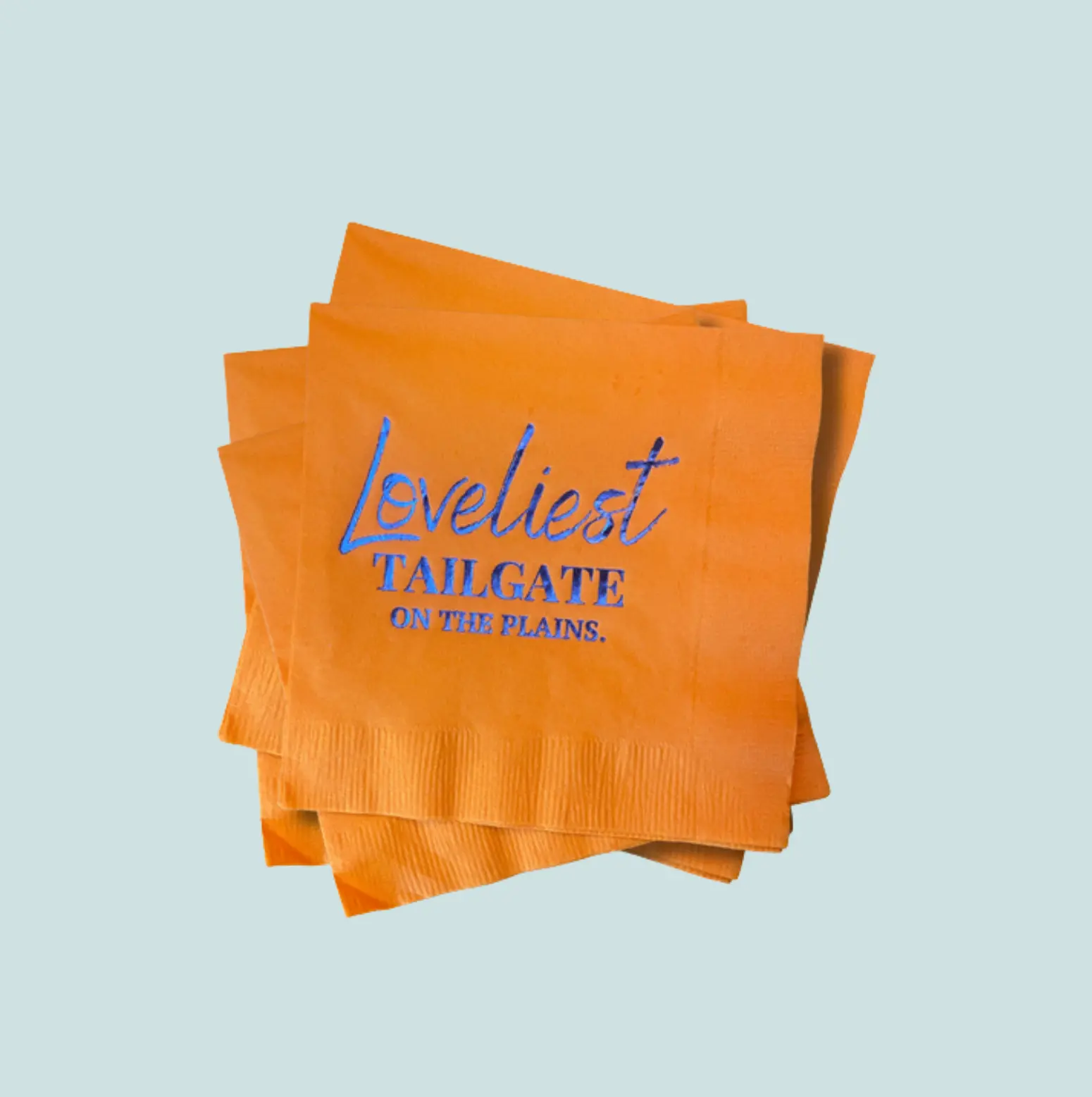 Loveliest Tailgate on The Plains Cocktail Napkins 5 Inch Orange Paper Napkins for Tailgates