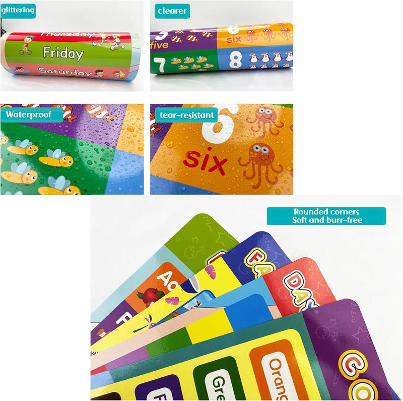 16 Boho Educational Posters for Toddlers Classroom and Teacher Decor for Kids, Perfect for Ages 1-5, Ideal for Elementary and Boho-Themed Rooms.