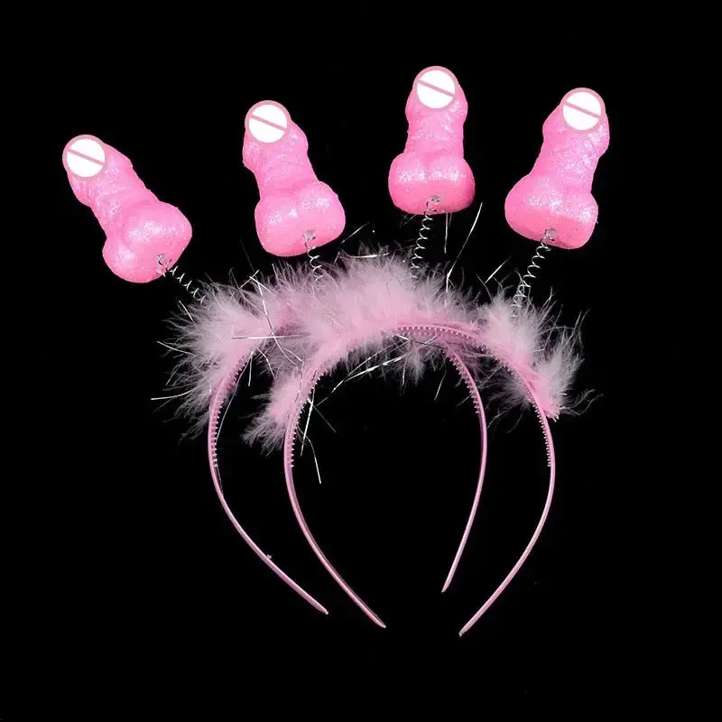 1/2/3Pcs Funny Penis Headband Tiara Bachelorette Party Supplies Hen Night Head Boppers Girls Bride To Be Wedding Decor Novelty