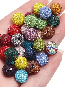 100pcs Soft Clay Straight Hole Beads Bead Assortment Random Mixed Colors Round Colorful Bracelet Beads Stackable Bead for DIY Jewelry Making Accessories