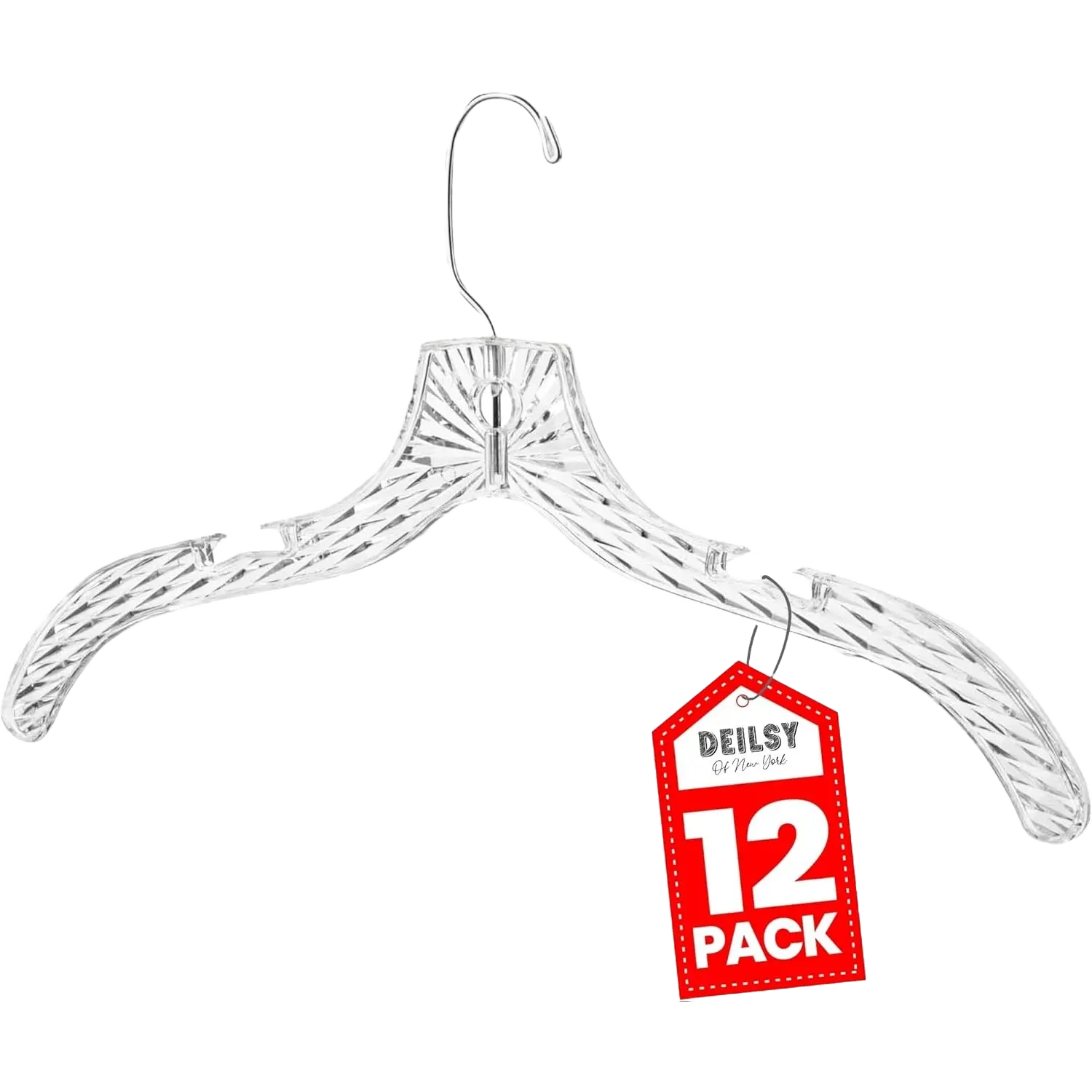 DEILSY™ Crystal Designed Plastic Hanger 360 Swivel Hook (12 Pack)
