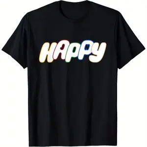 HAPPY K-pop Group Unisex T-Shirt - 100% Cotton Fan Apparel for Men & Women, Casual & Outdoor Wear, Sizes S-XXL, Machine Washable Tee for Concerts & Daily Outfits