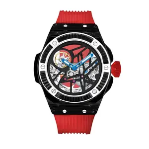 Unisex Fashion Transparent Skeleton Watch T712 - Prism Rainbow, Transparent Mechanical Watches