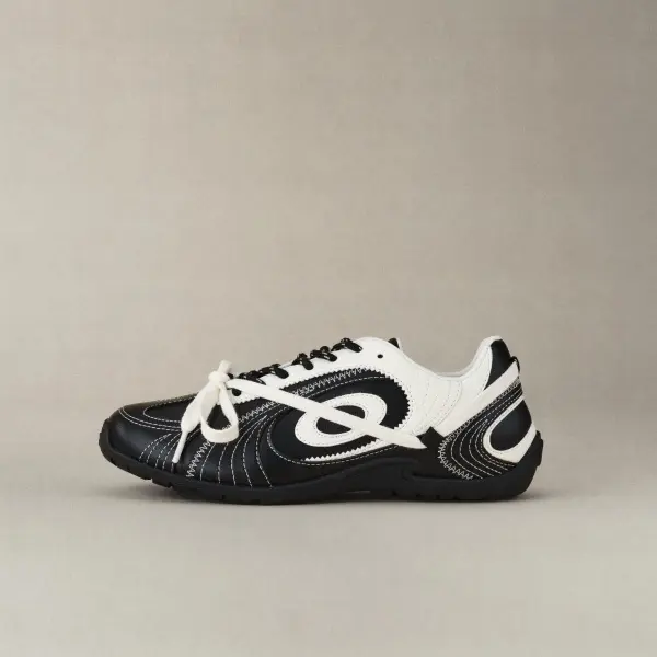 OLD ORDER Turbo Lite Women’s Casual Sneakers, Ballet Black Retro Low-Top Flat Sole Fashion Shoes, Everyday Casual Sneakers, New 2026