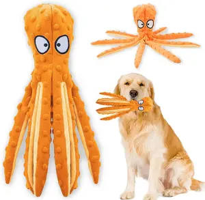 Four angels-Squeaky Dog Toys - Octopus No Stuffing Crinkle Plush Large Dog Toys to Keep Them Busy for Puppy Teething Chewing, Pet Supplies for Small, Medium, and Large Breeds-MRWJ Dog Toy with Squeaker