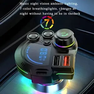 ZORP PD 30W Type-C Car Charger and Bluetooth 5.3 FM Transmitter, Car Wireless Music Player, Wireless Hands-free Calling, 20W Fast Charging Wireless Car MP3 Player, PD Dual Interfaces, Accessory, Compatible with 12V-24V Voltage