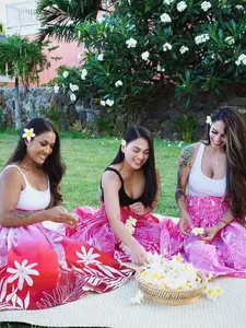 Sunset Hawaiian Pau Skirt/Hula Skirt Hula Dance Performance Skirt Bulk Good for Handmade Gifts