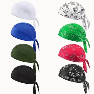 8 Pcs Sweat Wicking Do Rags Skull Caps, Cooling Helmet Liner , Beanie Durag Motorcycle Head Wrap Doo Rag Liner for Men Women