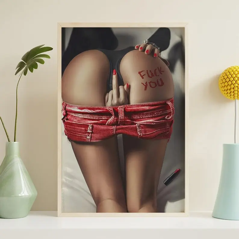 Hot Girl Sexy buttocks Art Poster, HD Poster print, Vintage Poster, Art Collectibles, Home decor, Wall Art, Unframed
