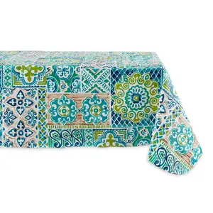 60 x 102 in. Spanish Tile Vinyl Tablecloth