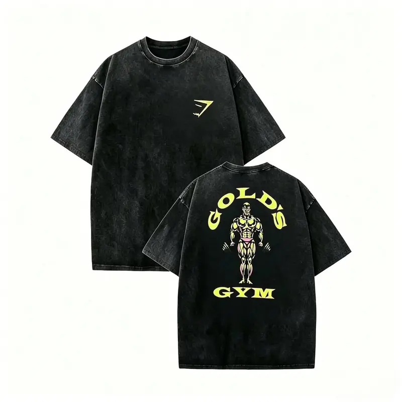 LÝFT×GOLD'S GYM VINTAGE LOGO BIG T-SHIRT LÝFT × GOLD'S GYM Vintage Graphic Big T-Shirt 1480 – フィットネス