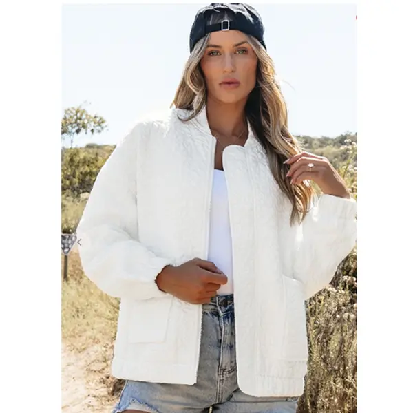 Oversized White Varsity Jacket