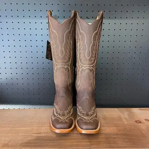 Women's Brown Square-Toe Tall Boots