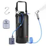 12L PVC Portable Camp Shower Bag - Camping Accessories, Travel Accessory, Auto Pressure Pump, Compact Size, Upgraded Screw Lid, Solar Heating, Leakproof Durable Handle Strap, Safety Guard Set for Camping, Hiking Outdoor Bathing