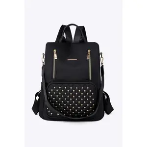 Zipper Pocket Beaded Backpack