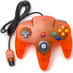 Wired N64 Controller, Retro N64 Remote Joystick Replacement Gaming Controller for Classic N64 System Video  Console Clear Orange